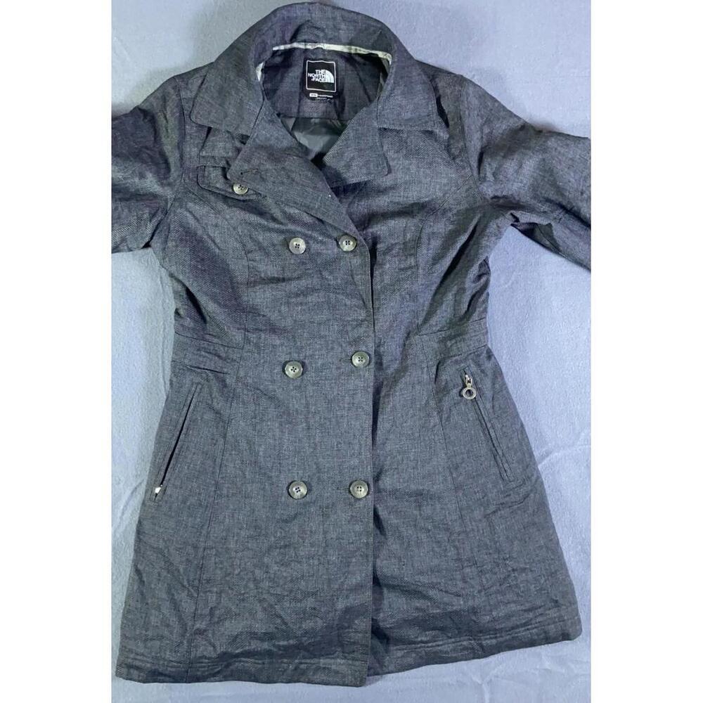 Women's The North Face TNF Medium Charcoal Gray Primaloft Trench Style, Pea Coat - Picture 10 of 16